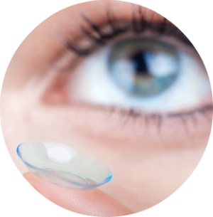 Putting contact lens in eye